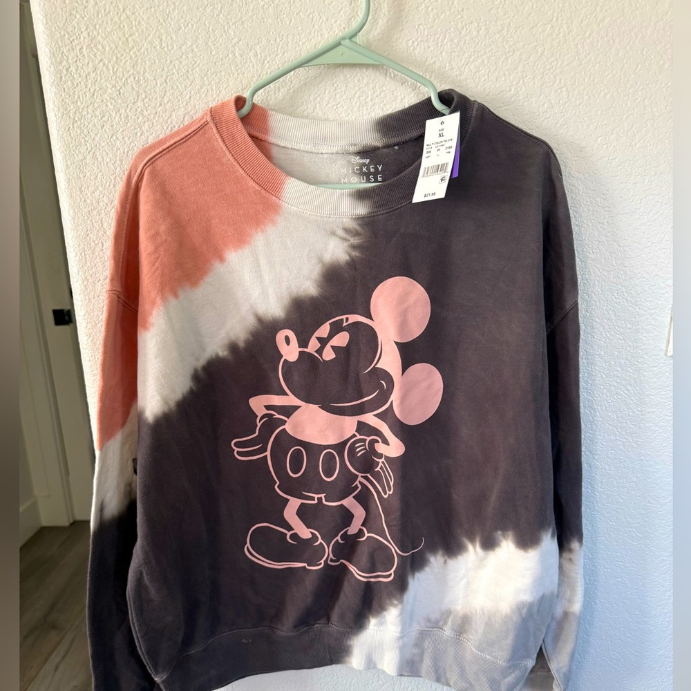 BNWT Mickey Mouse Disney sweatshirt tie dye size XL